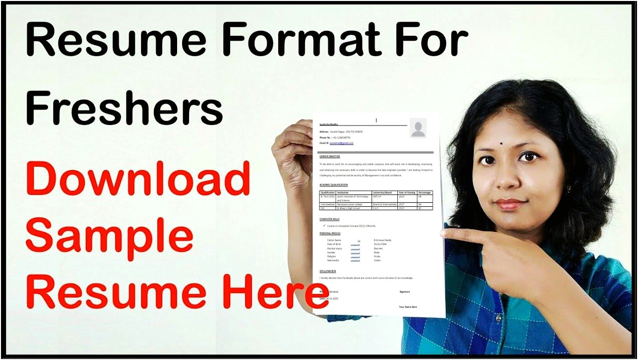 Mca Fresher Resume Format In Word Download