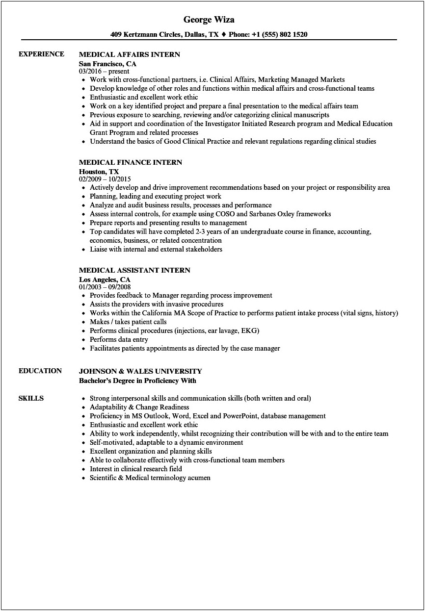 Medical Assistant Resume With No Externship Experience