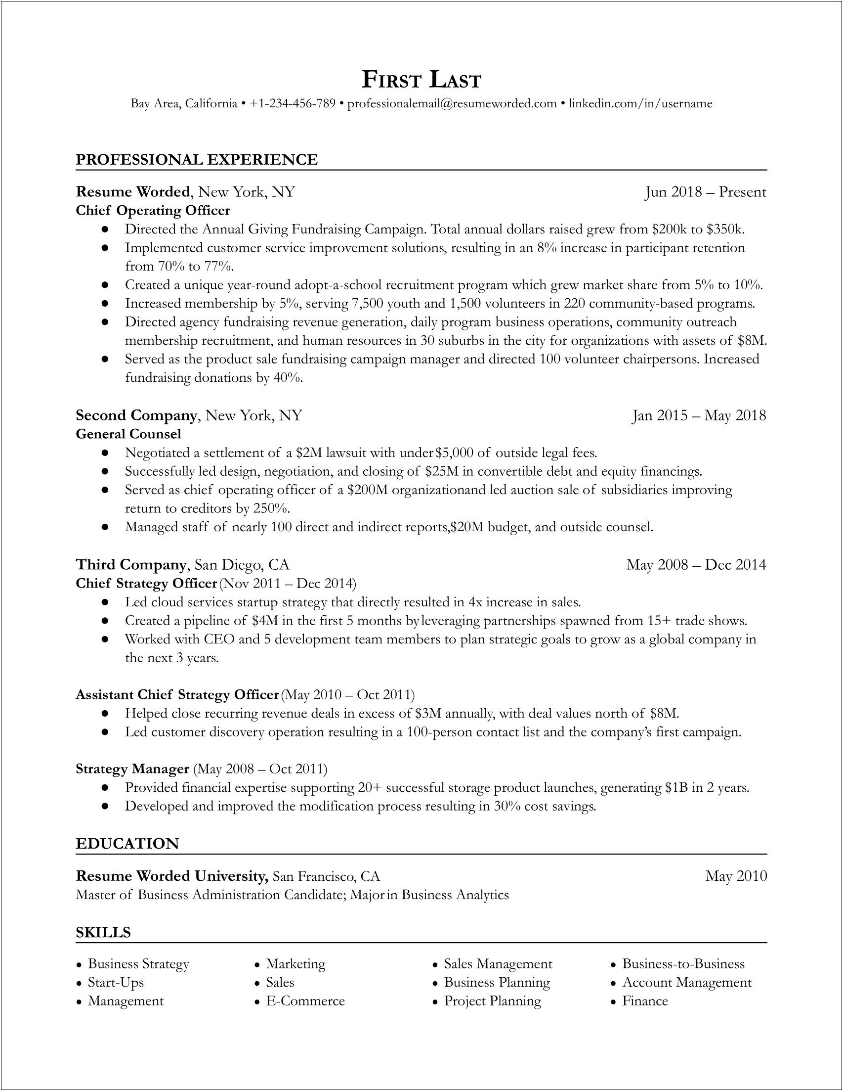Mergers And Acquisitions Resume Template University
