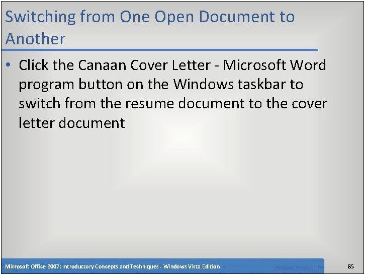 Microsoft Office 2007 Resume Cover Letter