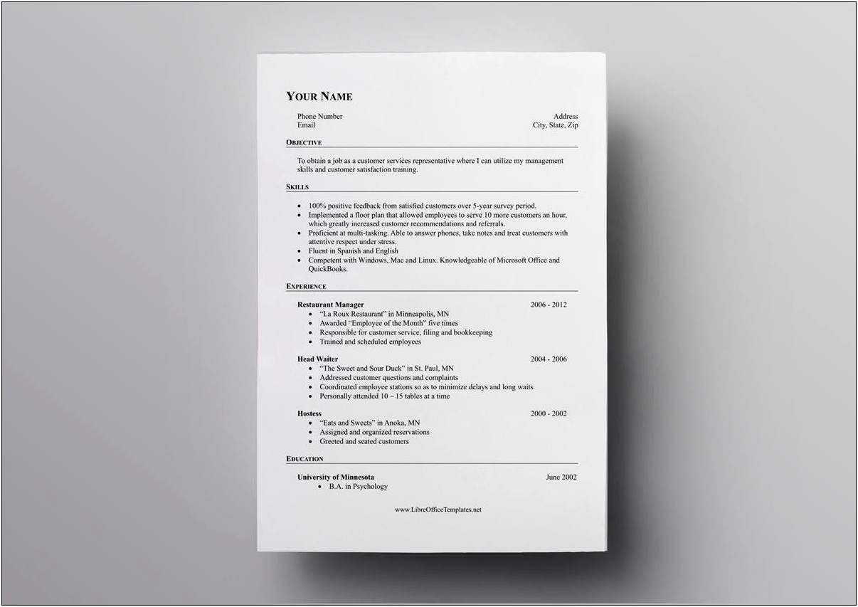 Microsoft Office 2010 Resume Template Download