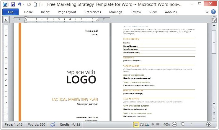 Microsoft Office Business Plan Template Download