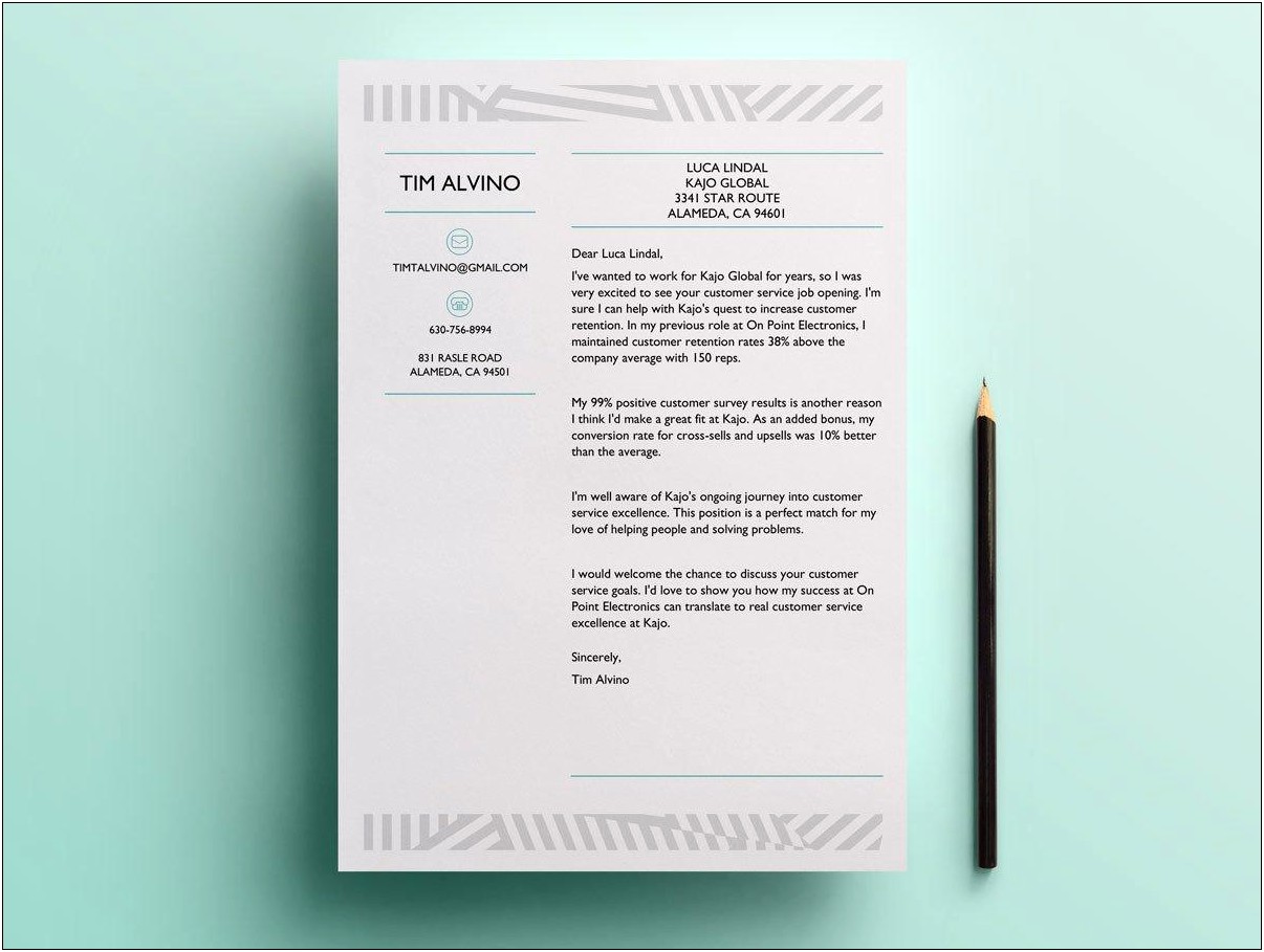 Microsoft Word 2010 Resume Cover Letter Template