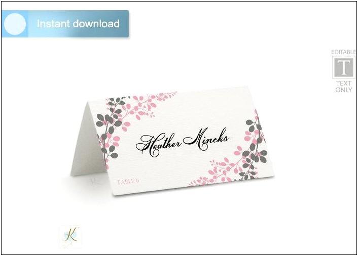 Microsoft Word Place Card Template Download