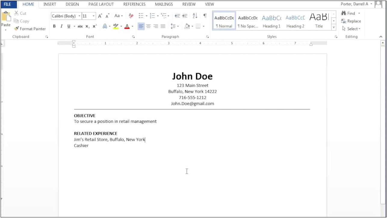 Microsoft Word Resume Add A Line