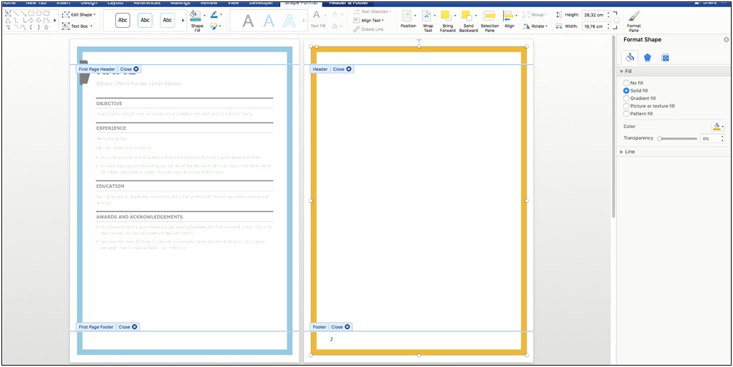 Microsoft Word Resume Template Change Color Scheme