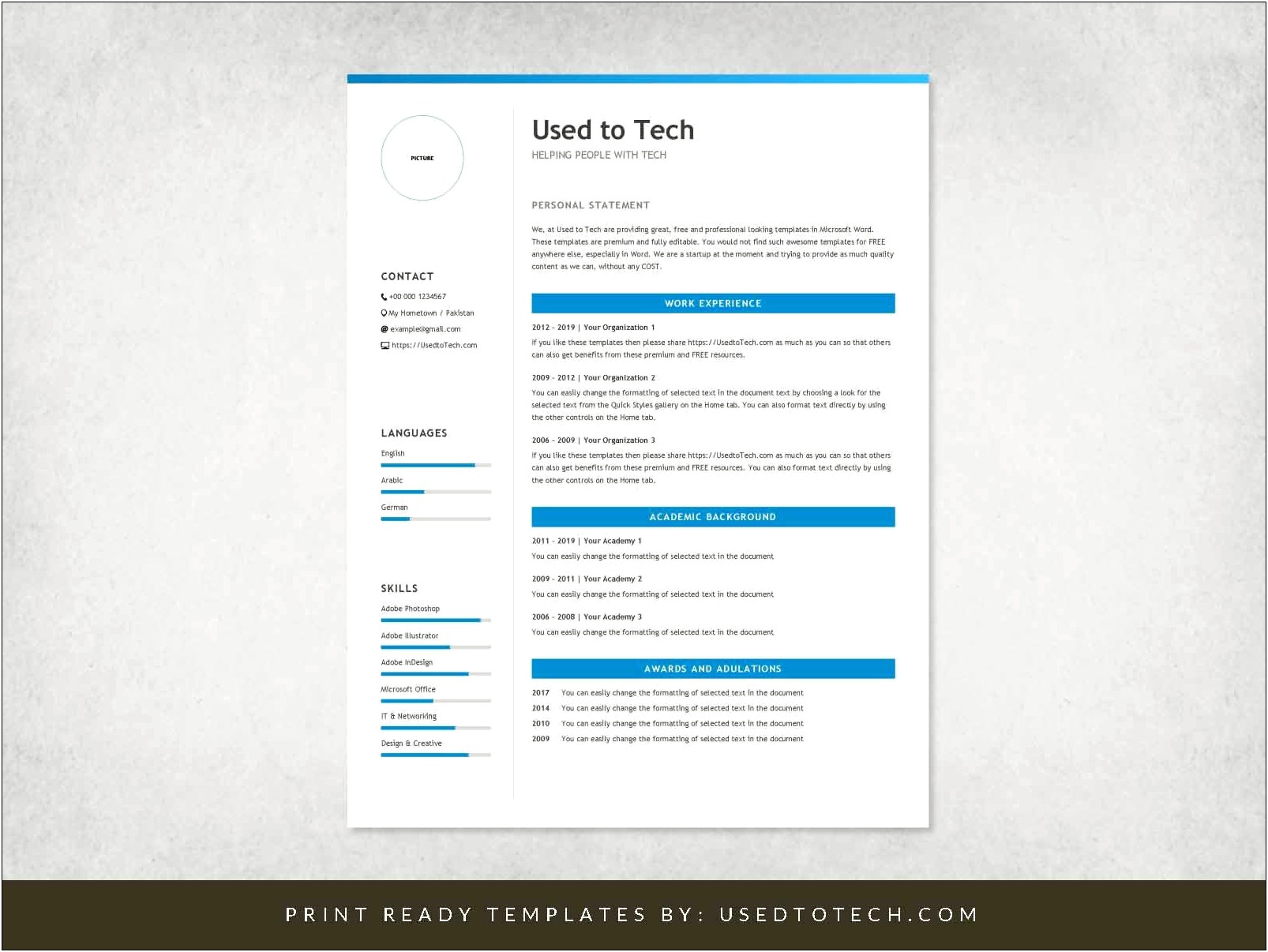 Microsoft Word Resume Template Replace Photo