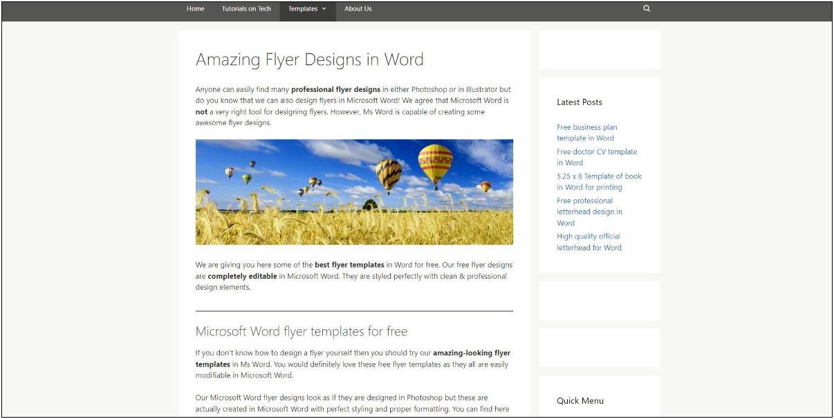 Microsoft Word Web Page Template Download