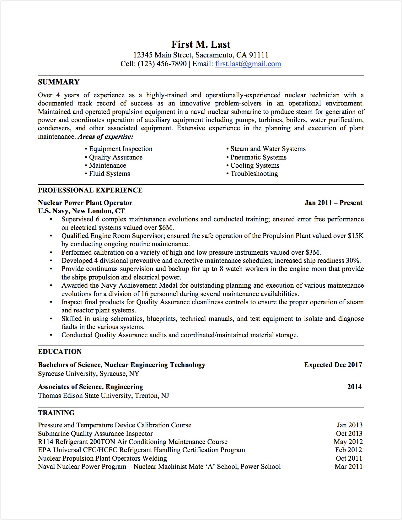 Military Experience To Civilian Resume Examples