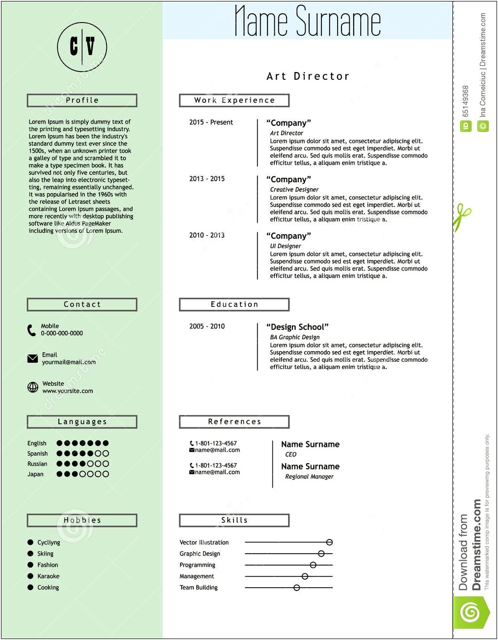 Minimalist Creative Resume Template Google Docs