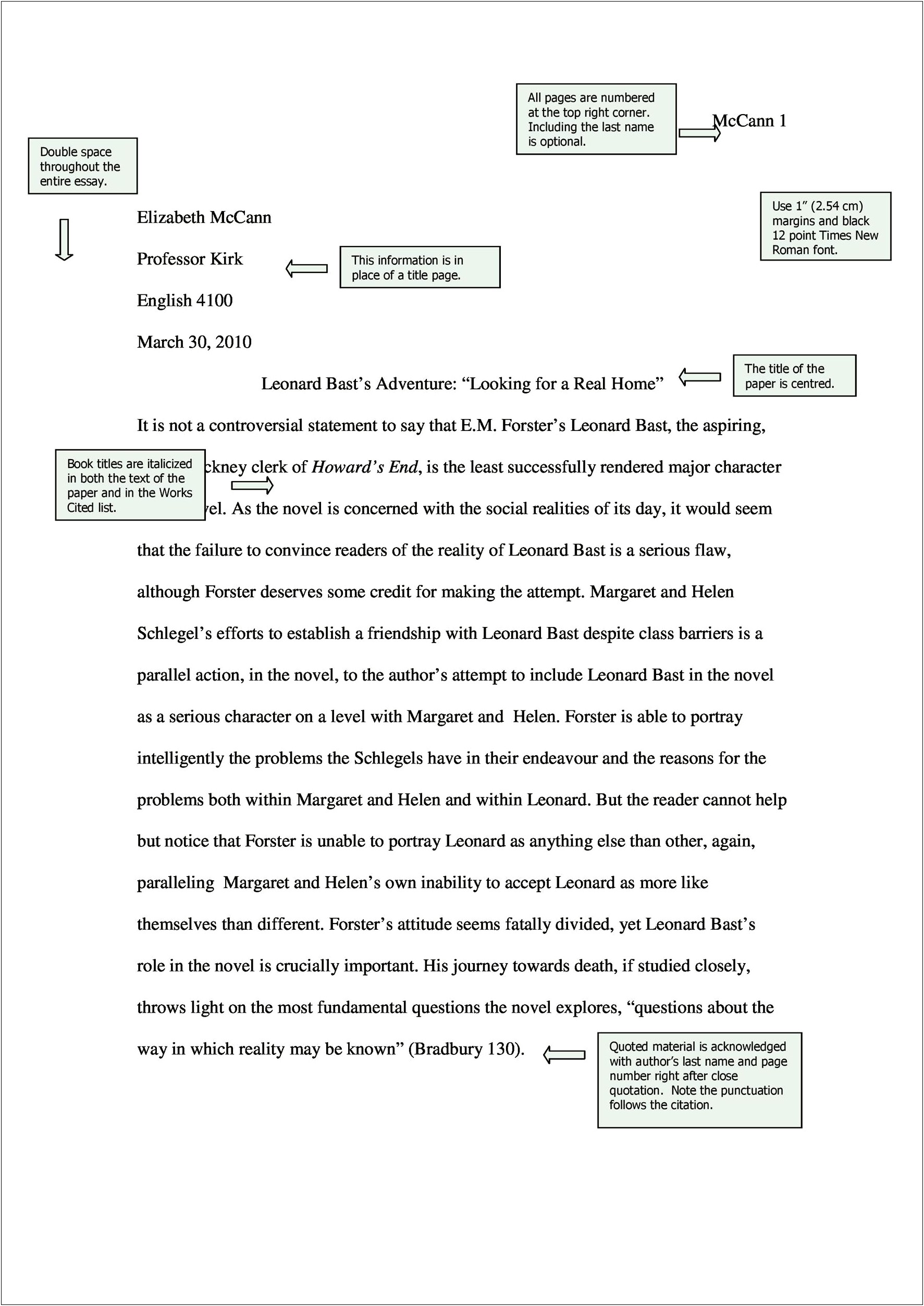 Mla Title Page Template Word Download
