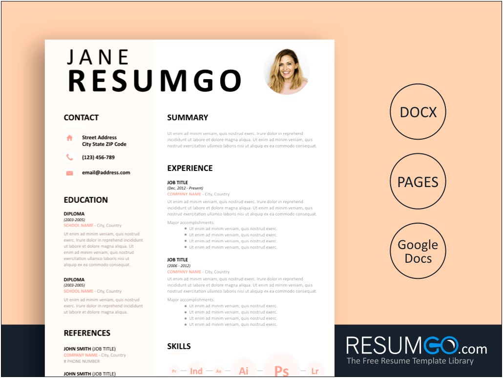 Modern Resume Template Free Download Doc