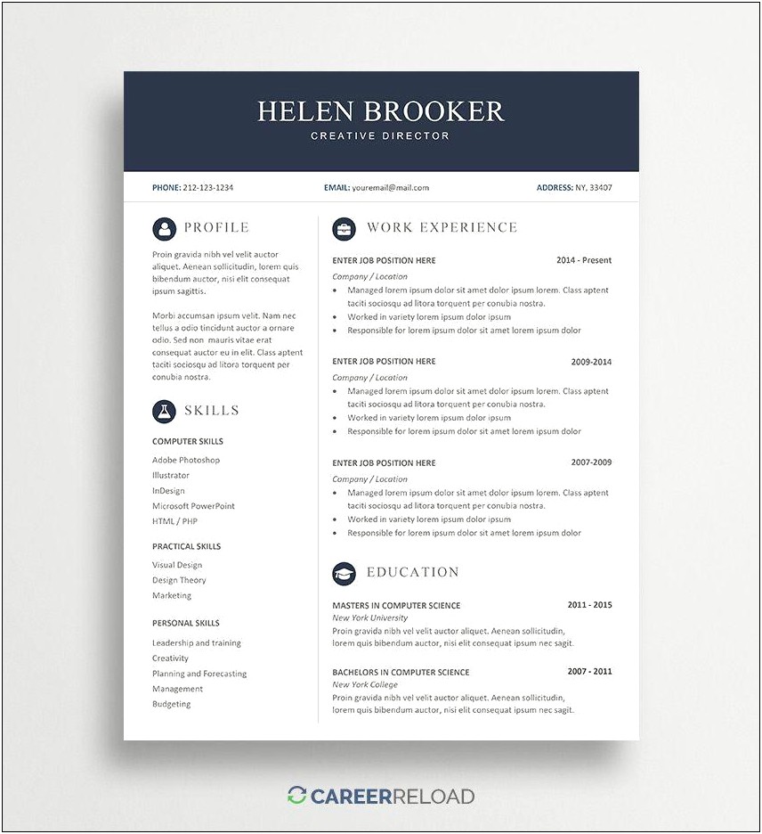 Ms Word Resume Template Free Download