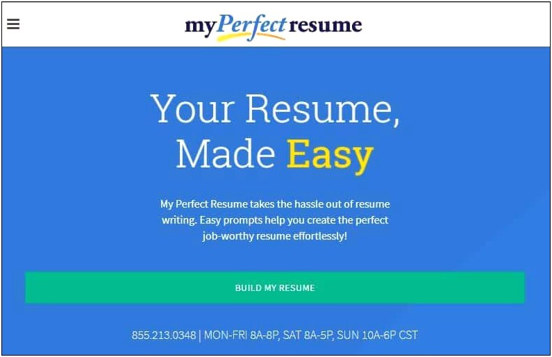 My Perfect Resume Is It Free