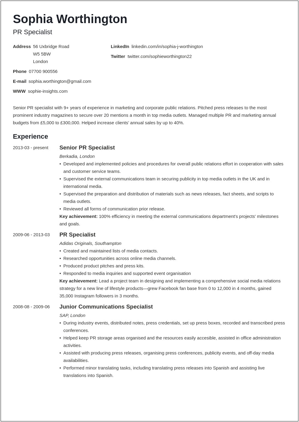 Need Help Making A Resume For A Job