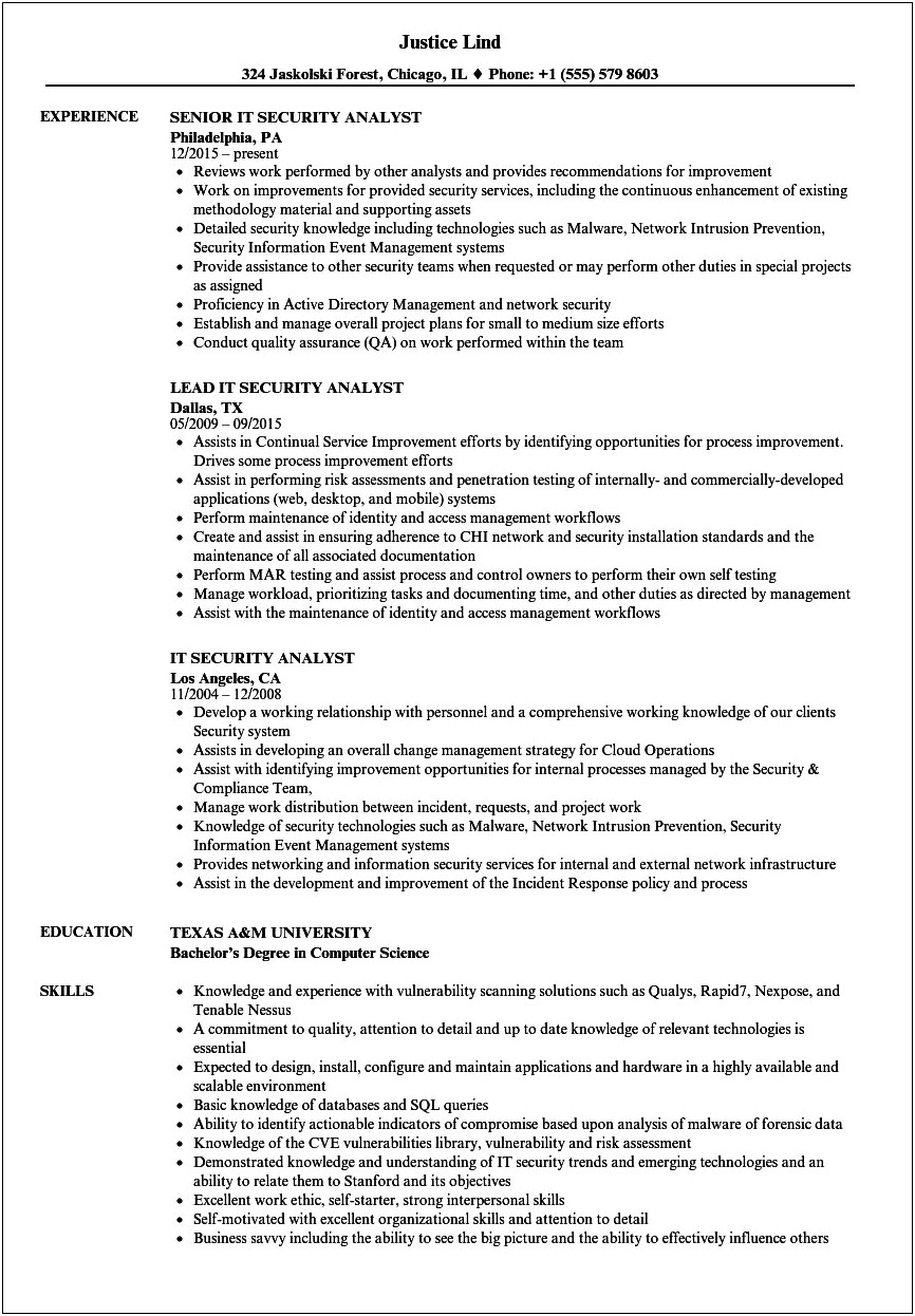 Network Security Analyst With Palo Alto Sample Resume