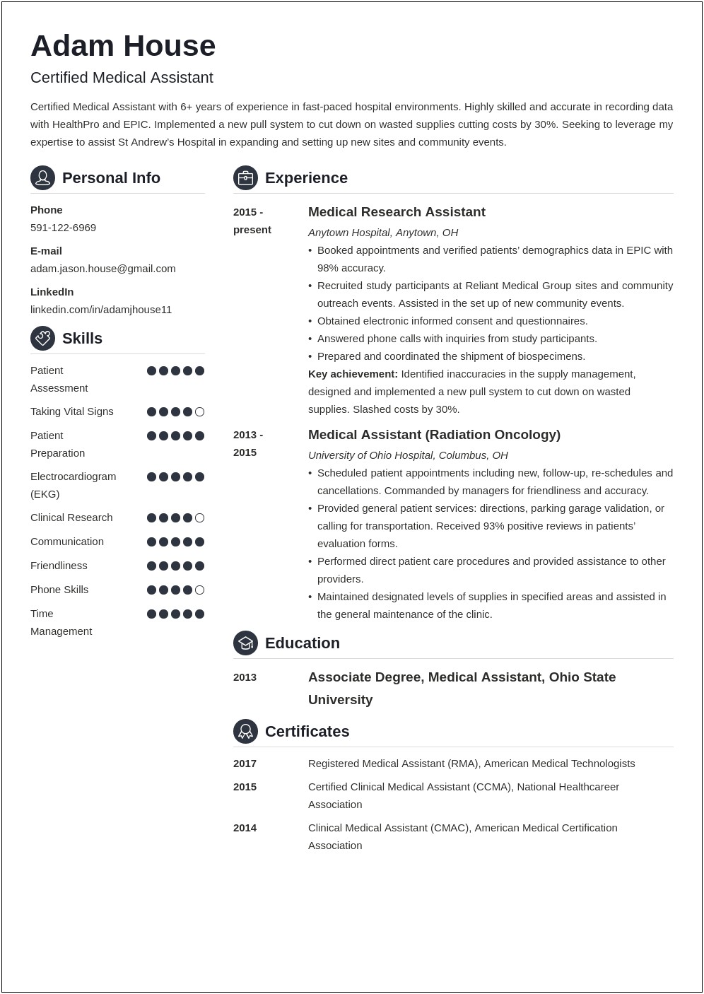 No Experience Medical Assistant Resume Samples