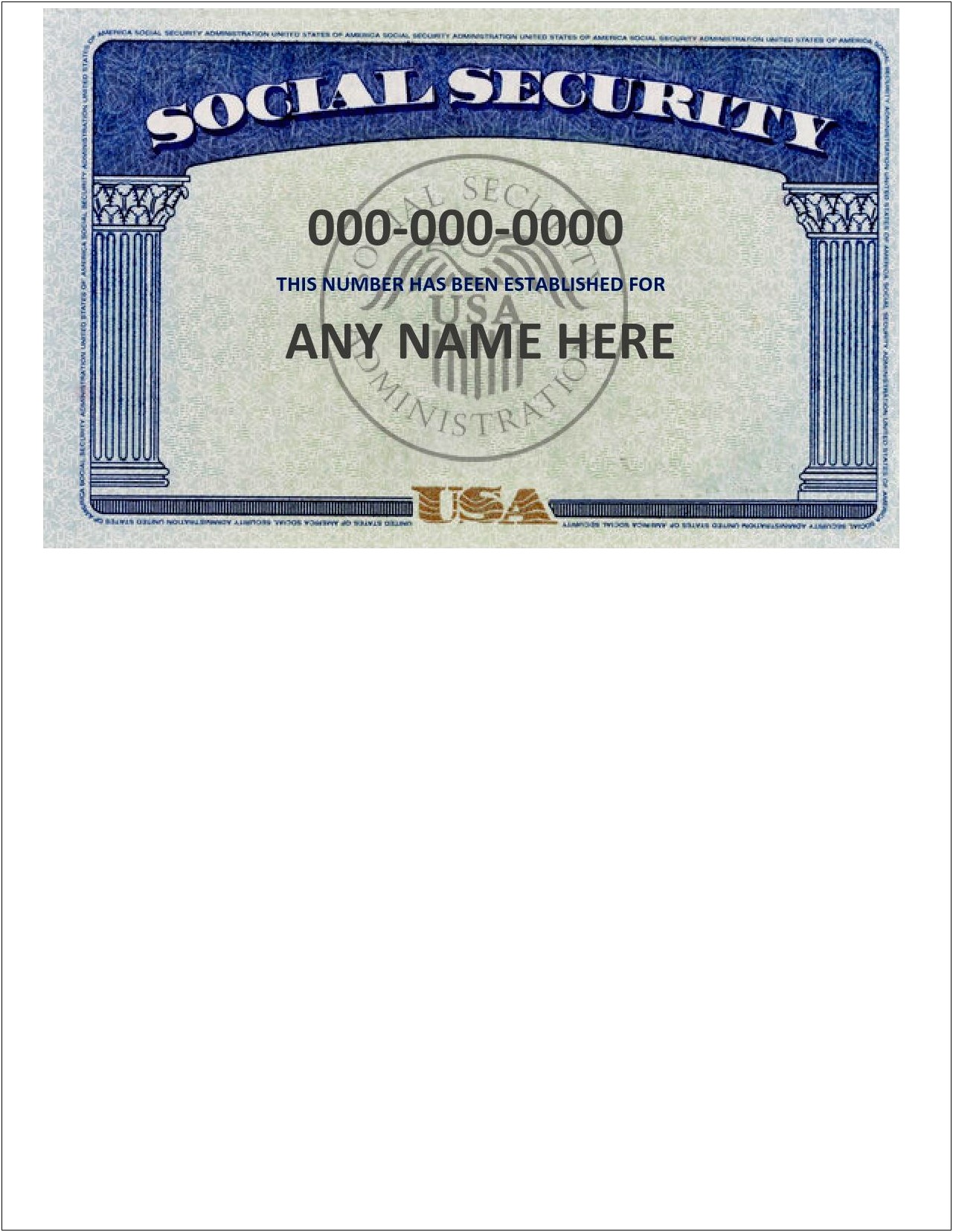 Novelty Social Security Card Template Download