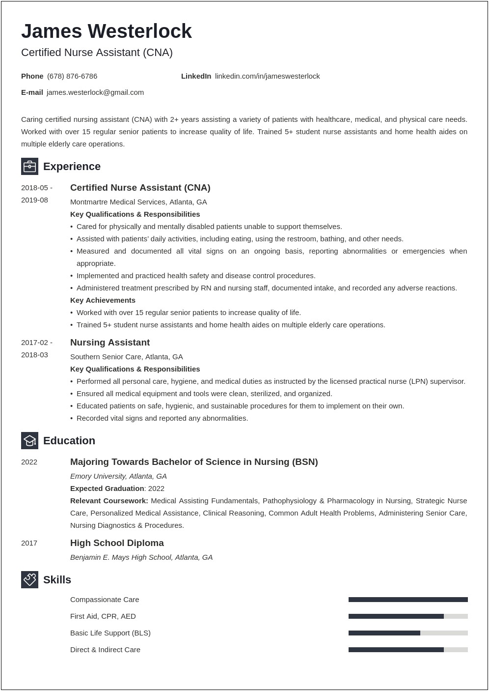 Nursing Assistant Resume Skills And Abilities
