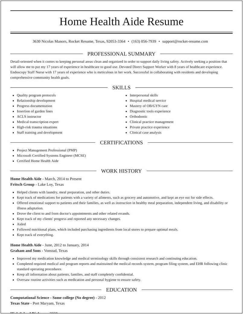 Nursing Home Activity Aide Resume Description