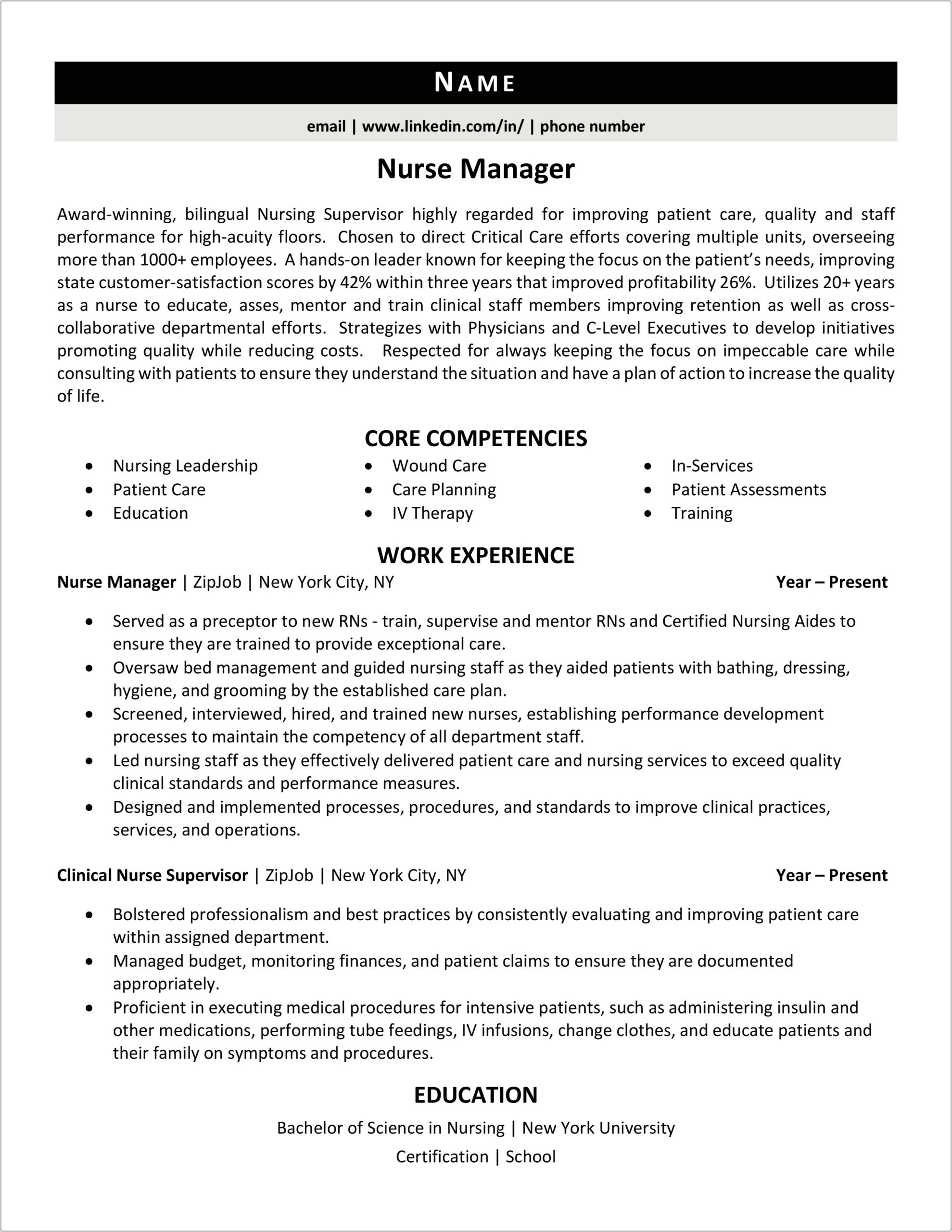 Nursing Qualifications And Skills For Resume