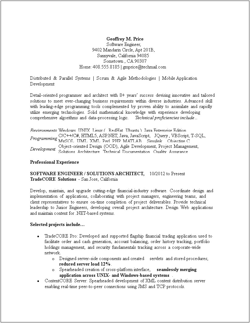 Object Oriented Programming Skills On A Resume