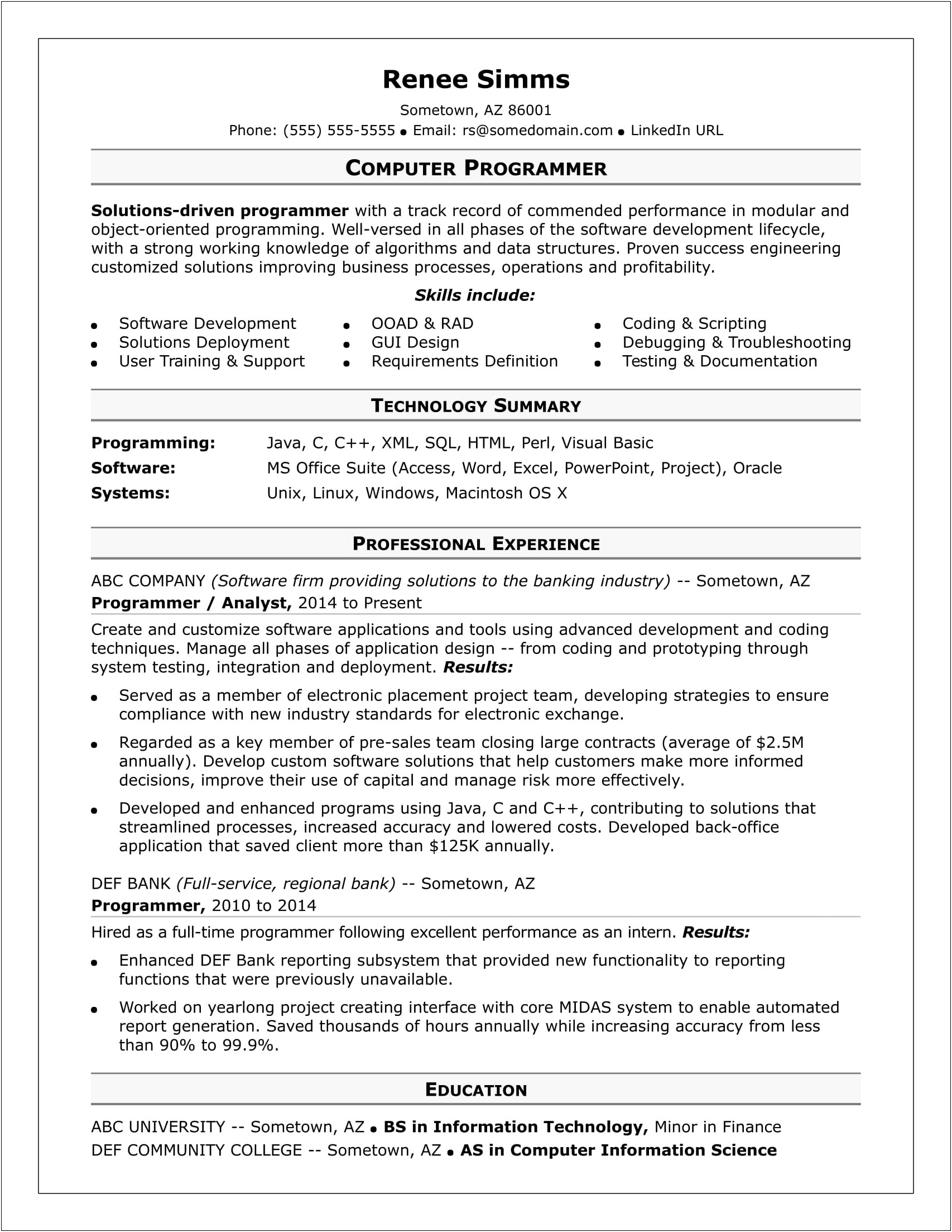 Object Proven Accurate Performance On A Resume
