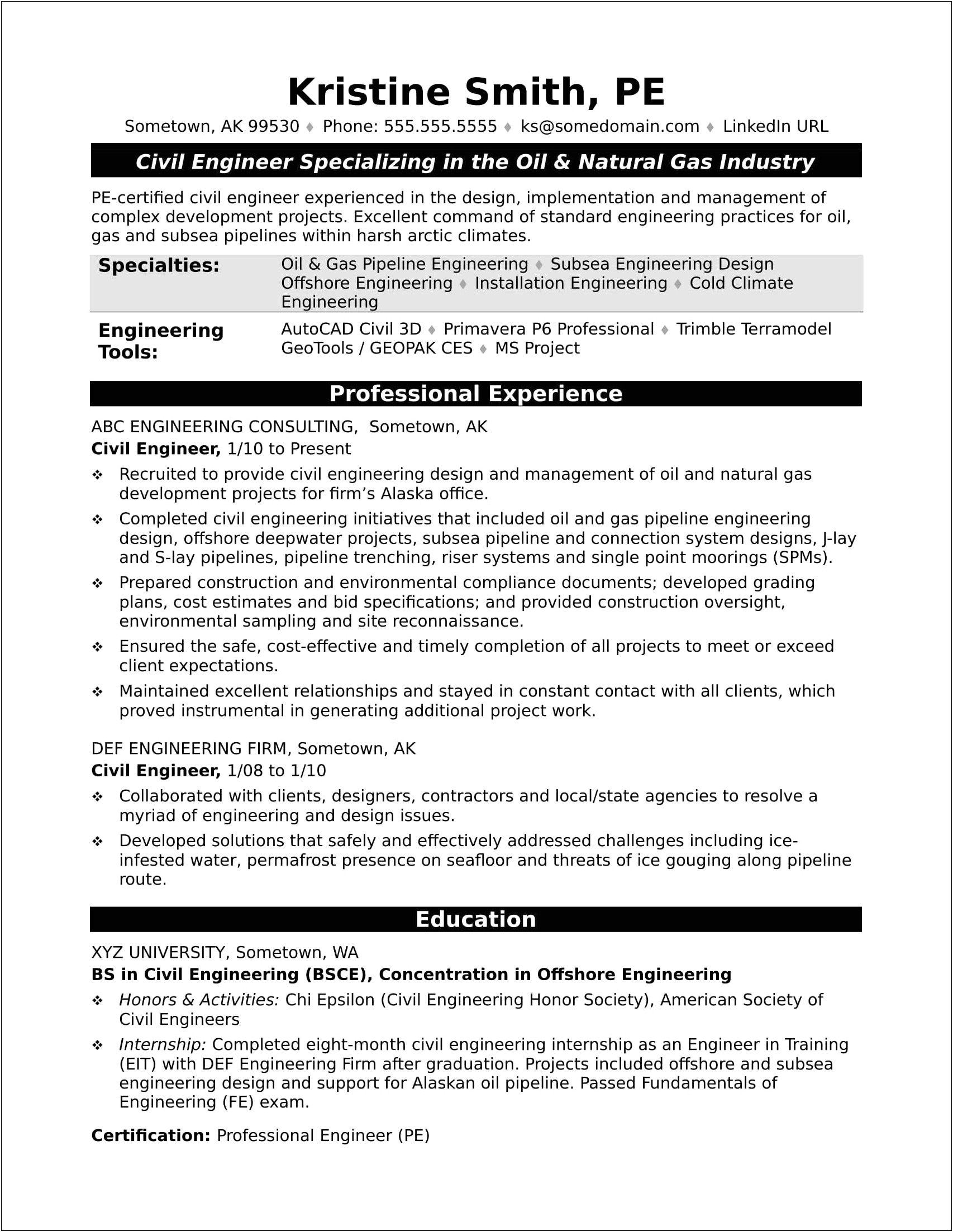 Objective For Civil Engineering Resume Interm