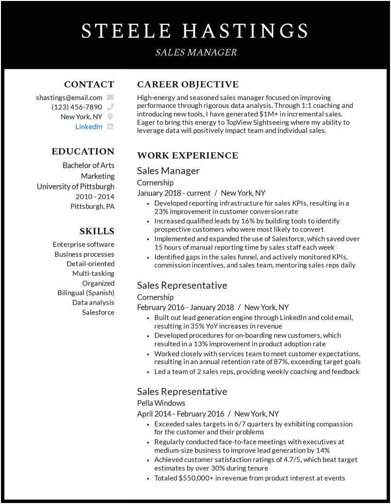 Objective For Resume Director Of Sales And Marketing