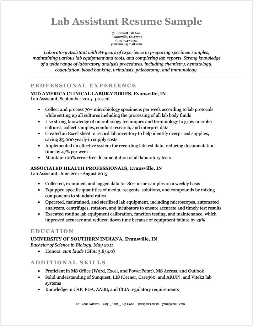 Objective For Resume Entry Level Medical Assistant
