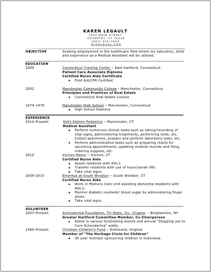 Objective For Resume For Chiropractic Assistant