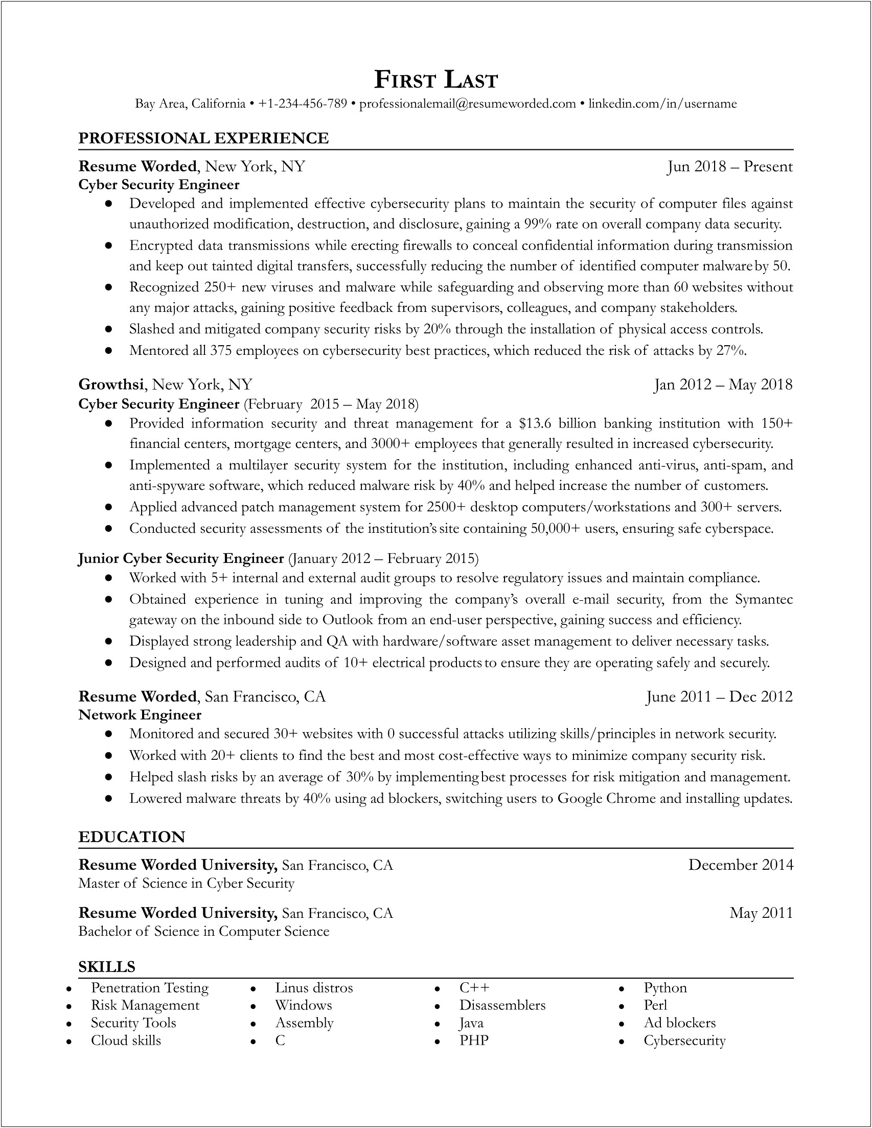 Objective For Resume For Cyber Security