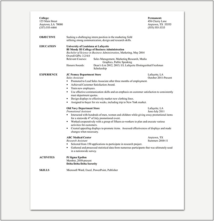 Objective For Resume For Industrial Training