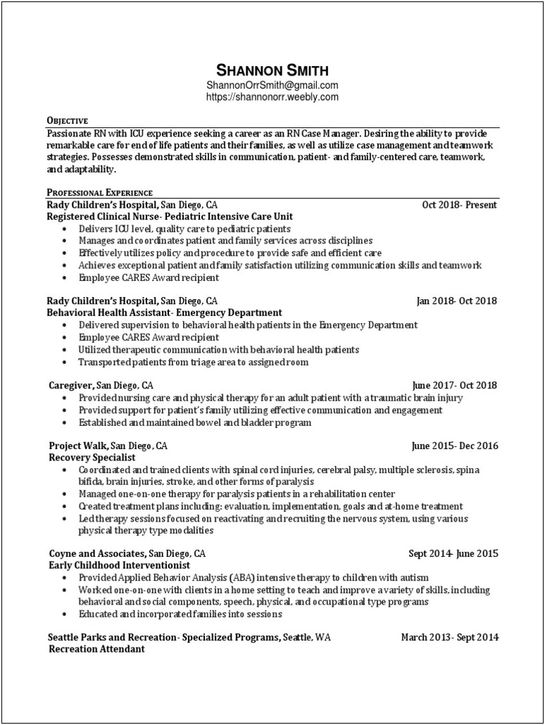Objective For Resume For Recovery Specialist