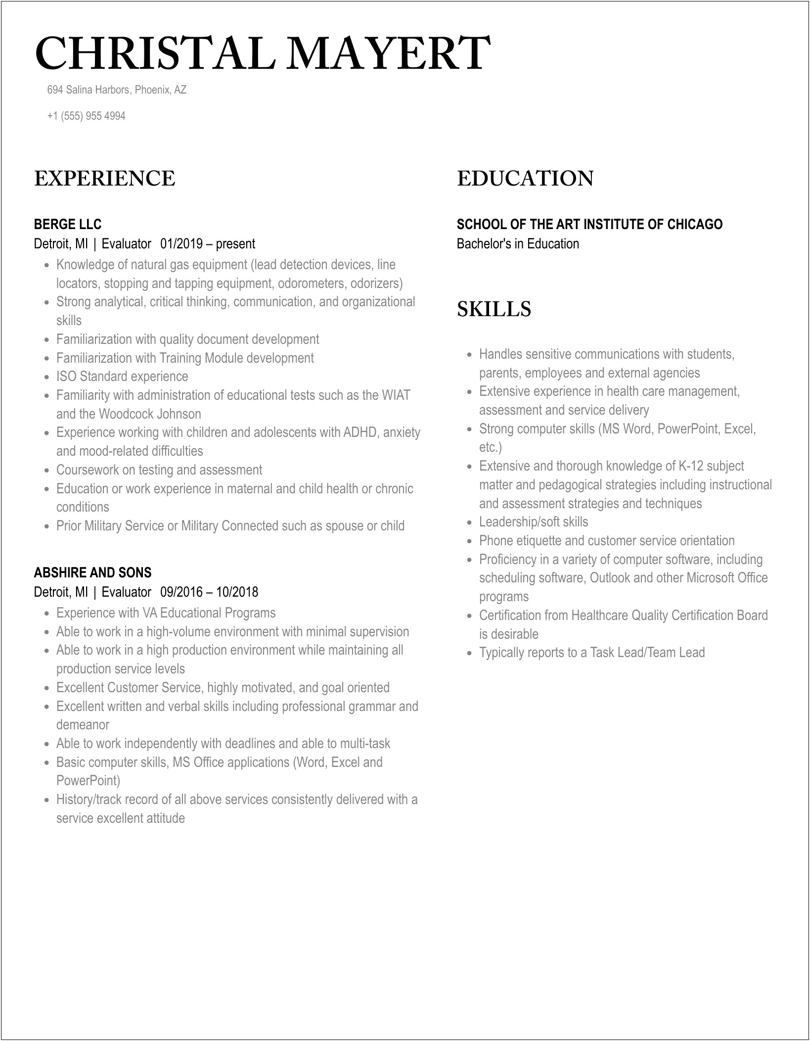 Objective For Search Engine Evaluator Resume