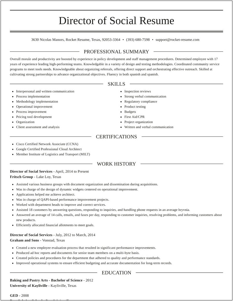 Objective For Support Senior Community In A Resume