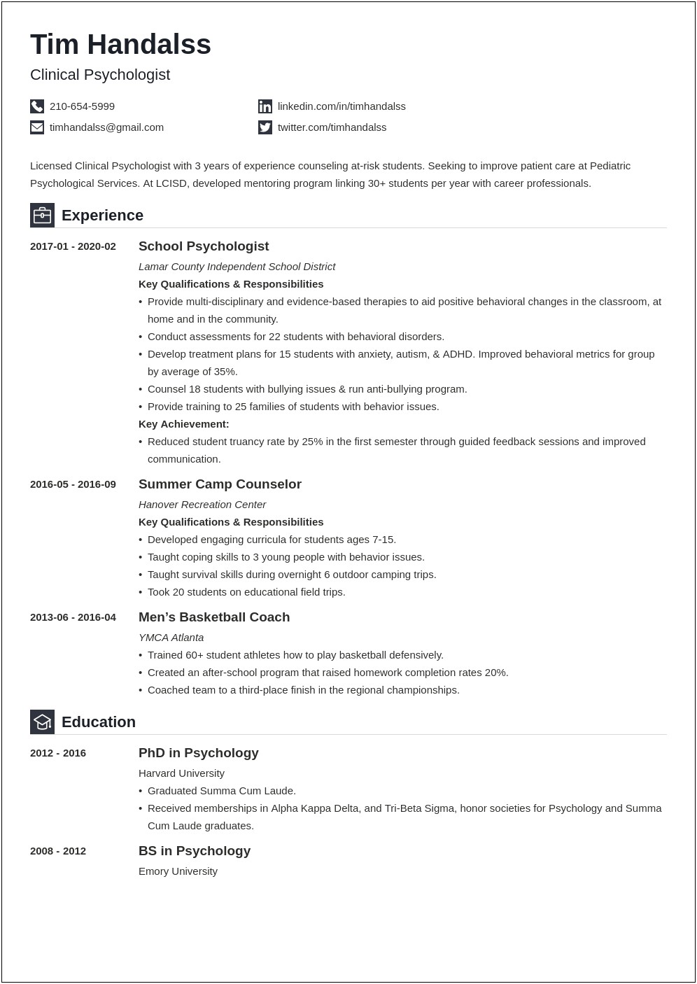 Objective In Resume For Fresh Graduate Psychology