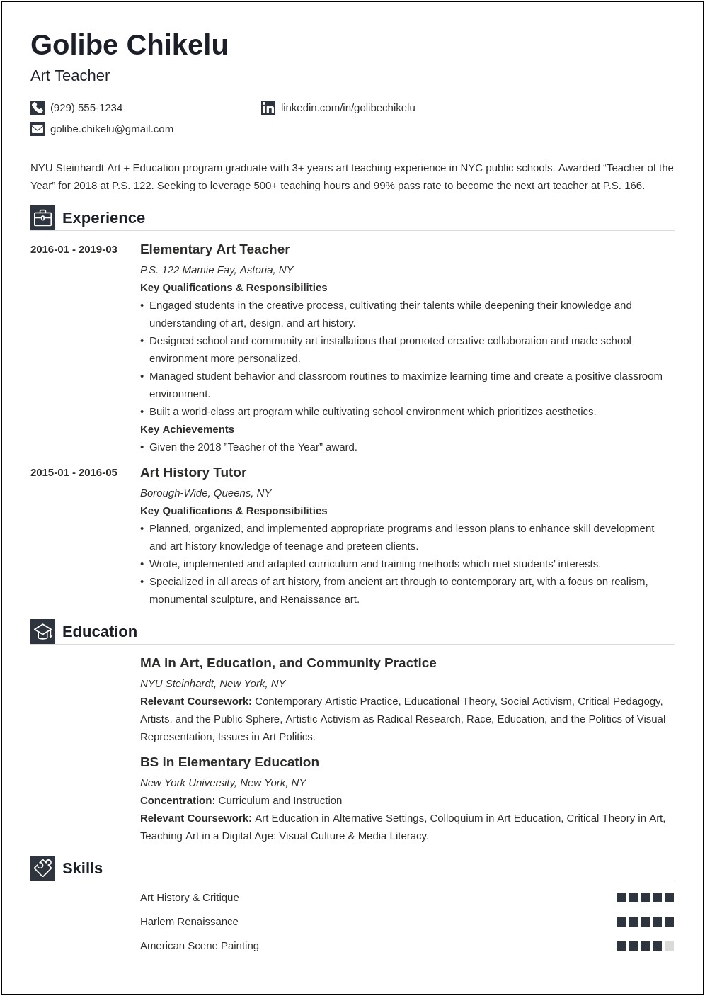 Objective Line In Resume For Teaching Position
