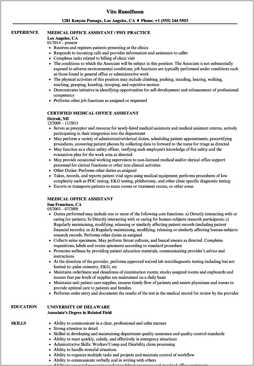 Objective On Resume For An Office Position