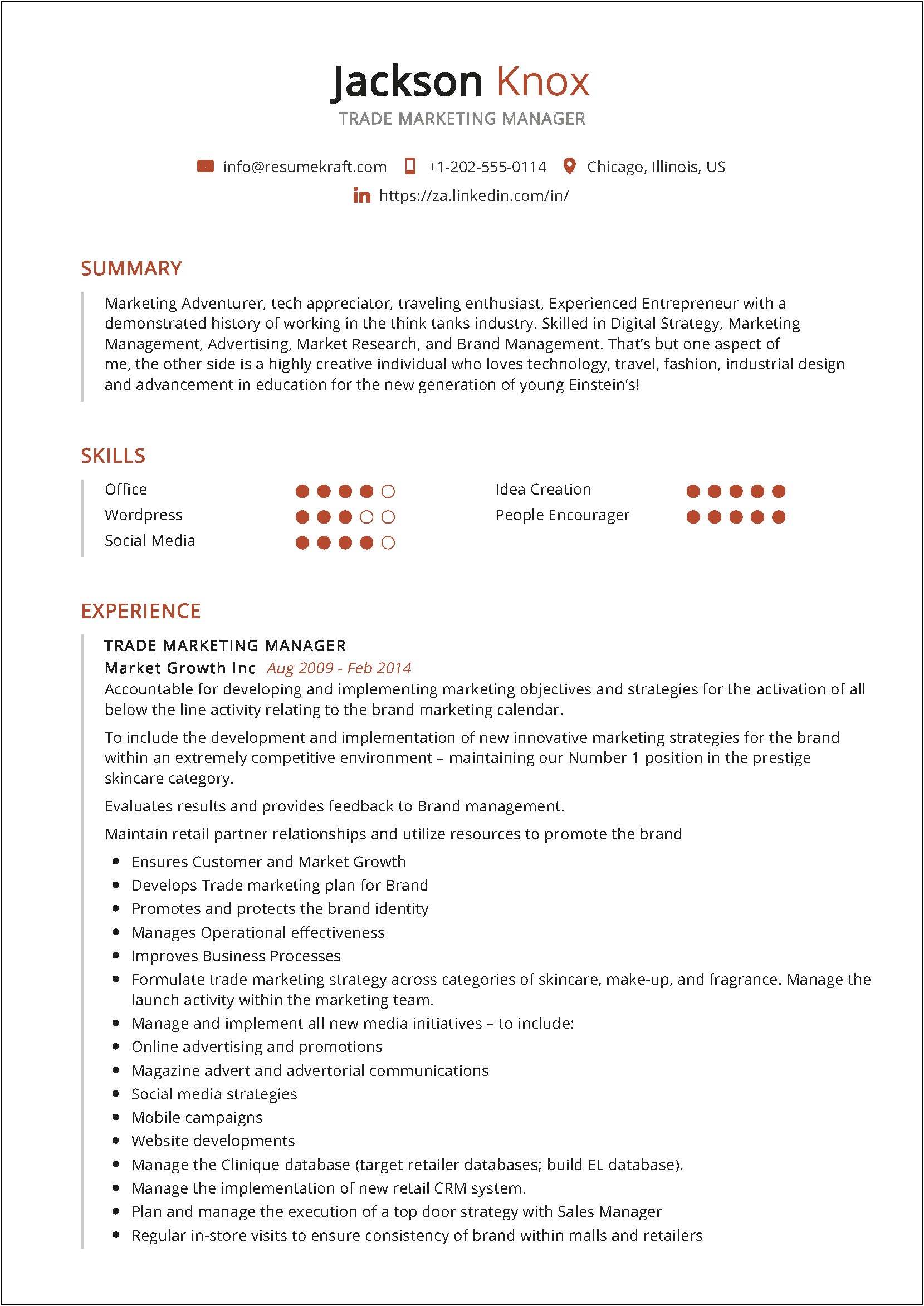 Objective On Resume For Sales & Marketing Manager