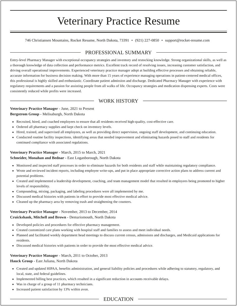 Objective On Resume For Veterinary Assistant