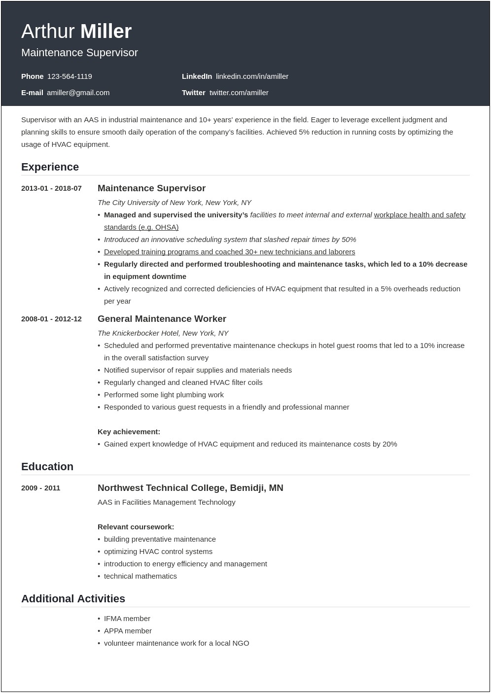 Objective Resume For Laundrey Machine Operator
