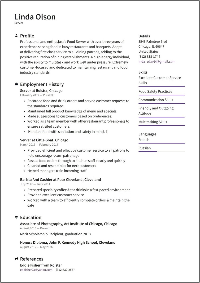 Objective Resume Part Time While In School
