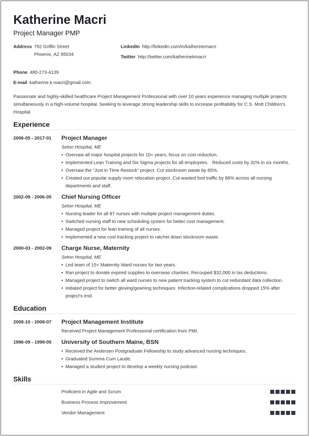 Objective Statement For Project Manager Resume