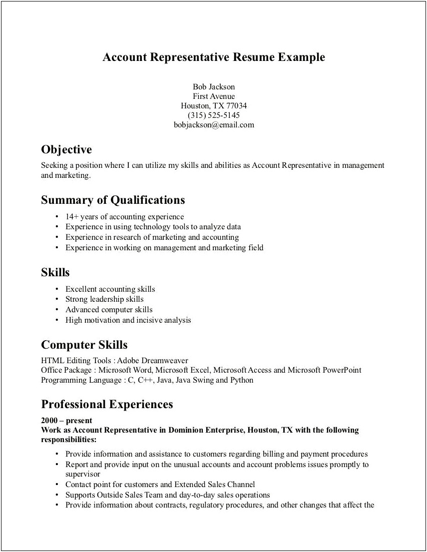 Objective Summary Examples For Resume With No Skills
