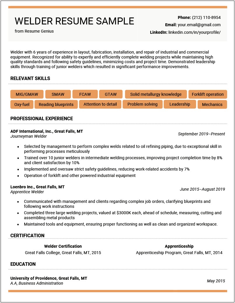 Objective Summary For Resume For Electrician