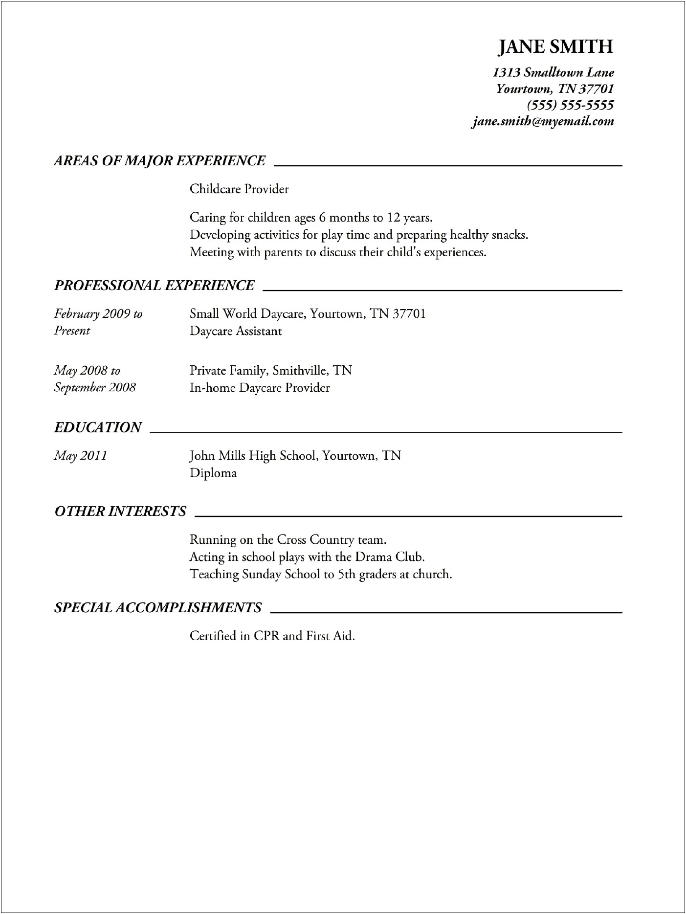 Objectives For High School Graduate Resume