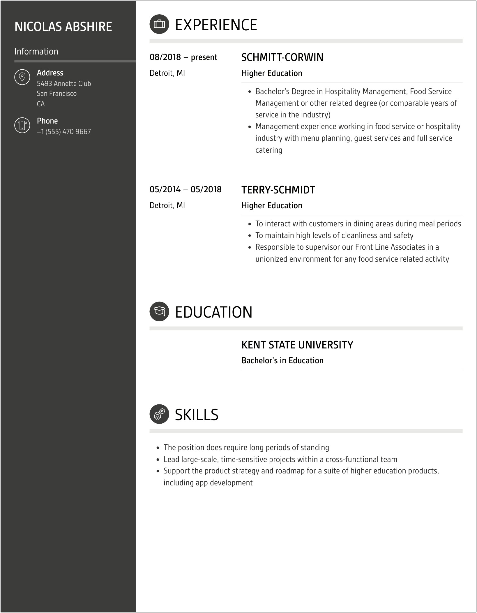 Objectives For Resume Examples In Higher Education