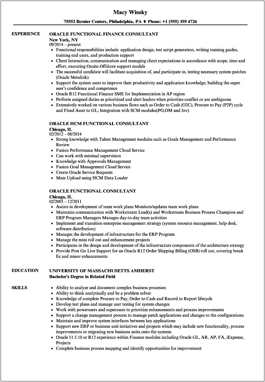 Oracle Hrms Technical Consultant Resume Sample