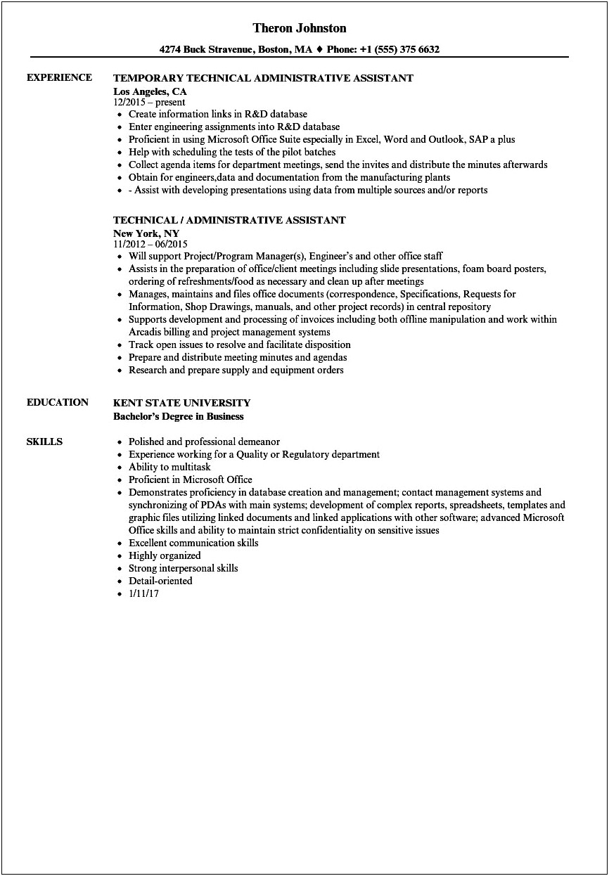 Other Ways To Put Administrative Skills On Resume